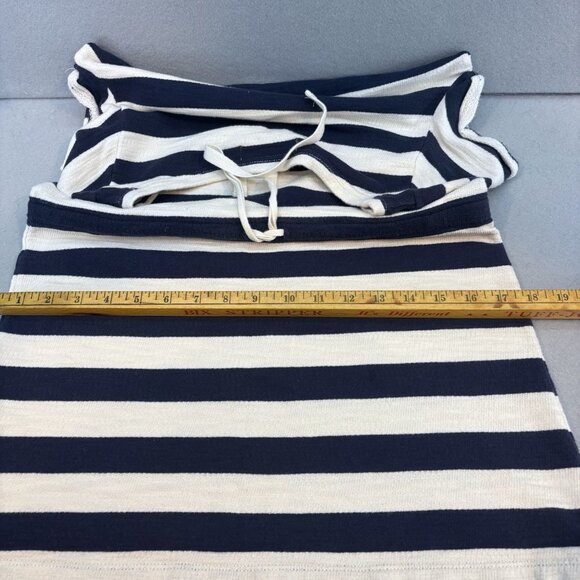 Ann Taylor LOFT Cotton Size X-Small Cream/Navy Striped T-shirt Dress/Tunic Top - Picture 9 of 11
